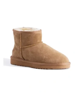 Short Sheepskin Ankle Boot Chestnut/Tan
