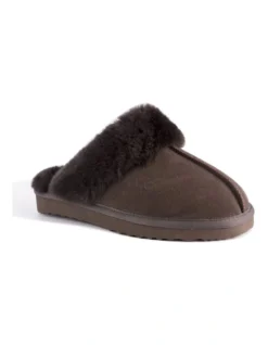 Unisex Sheepskin Wool Sydney Slippers Chocolate