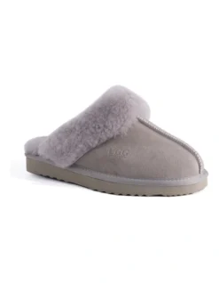 Unisex Sheepskin Wool Sydney Slippers Light Grey