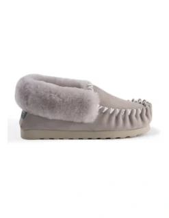 Hand Stitched Womens Sheepskin Moccasin Light Grey 11 Hand Stitched Womens Sheepskin Moccasin Light Grey -Myer Fashion Store 837292870 3 720x928