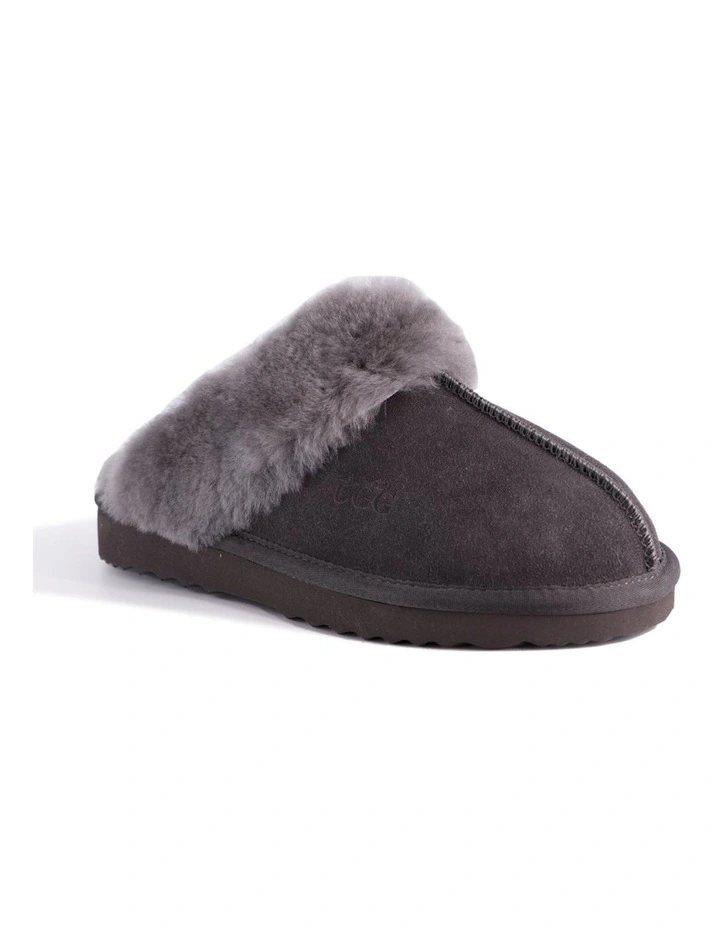 Unisex Sheepskin Wool Sydney Slippers Dark Grey 3 Unisex Sheepskin Wool Sydney Slippers Dark Grey