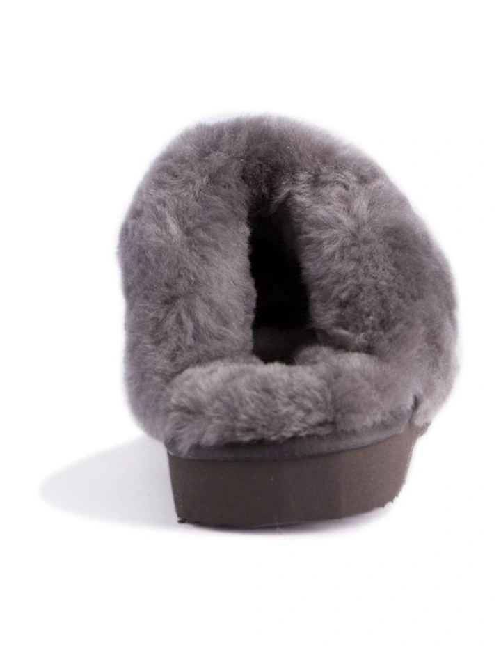 Unisex Sheepskin Wool Sydney Slippers Dark Grey 5 Unisex Sheepskin Wool Sydney Slippers Dark Grey - Image 3