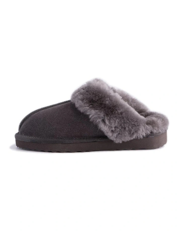 Unisex Sheepskin Wool Sydney Slippers Dark Grey 6 Unisex Sheepskin Wool Sydney Slippers Dark Grey - Image 4