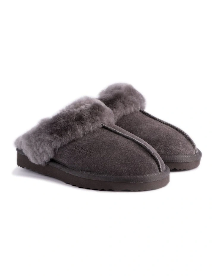 Unisex Sheepskin Wool Sydney Slippers Dark Grey 8 Unisex Sheepskin Wool Sydney Slippers Dark Grey - Image 6
