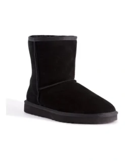 Mid Calf Sheepskin Boot Black