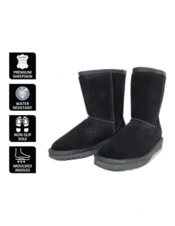 Mid Calf Sheepskin Boot Black -Myer Fashion Store 837293770 6 720x928
