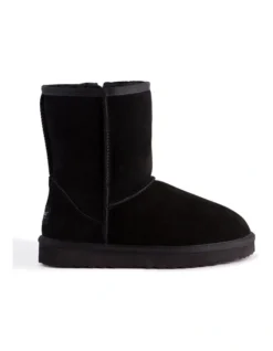 Mid Calf Sheepskin Boot Black -Myer Fashion Store 837293770 7 720x928