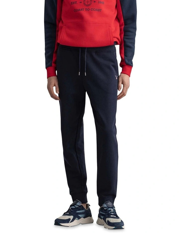Gant Original Sweat Tapered Track Pant In Navy 6 Gant Original Sweat Tapered Track Pant In Navy - Image 4