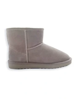 Short Sheepskin Ankle Boot In Light Grey -Myer Fashion Store 851401900 2 720x928