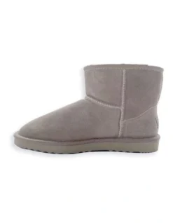 Short Sheepskin Ankle Boot In Light Grey -Myer Fashion Store 851401900 4 720x928