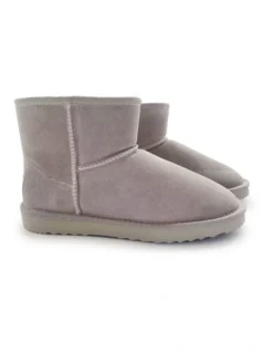 Short Sheepskin Ankle Boot In Light Grey -Myer Fashion Store 851401900 6 720x928