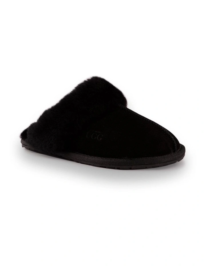 AUS WOOLI UGG UNISEX SHEEPSKIN WOOL SHELLEY Slippers Black 3 AUS WOOLI UGG UNISEX SHEEPSKIN WOOL SHELLEY Slippers Black