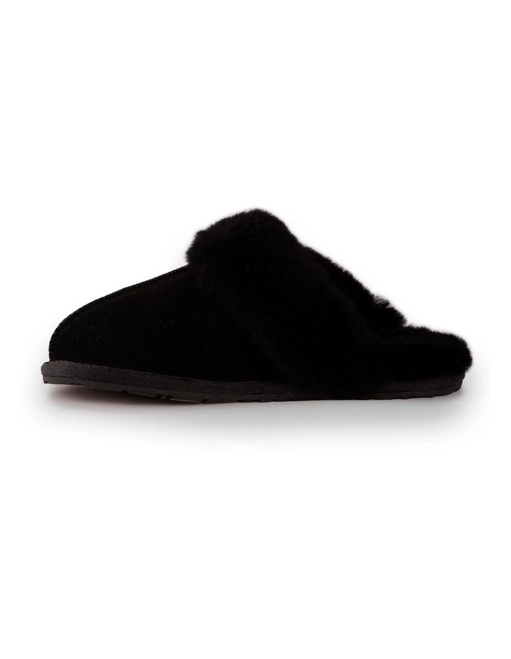 AUS WOOLI UGG UNISEX SHEEPSKIN WOOL SHELLEY Slippers Black 6 AUS WOOLI UGG UNISEX SHEEPSKIN WOOL SHELLEY Slippers Black - Image 4