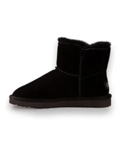 AUS WOOLI UGG SHORT SHEEPSKIN BUTTON BOOT Black -Myer Fashion Store 851403340 4 720x928