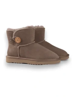 AUS WOOLI UGG SHORT SHEEPSKIN BUTTON BOOT Li Ght Grey -Myer Fashion Store 851403430 6 720x928