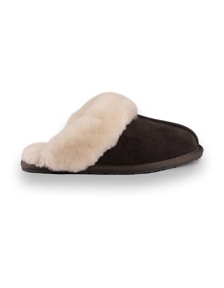 AUS WOOLI UGG UNISEX SHEEPSKIN WOOL SHELLEY Slippers Dark Grey 4 AUS WOOLI UGG UNISEX SHEEPSKIN WOOL SHELLEY Slippers Dark Grey - Image 2