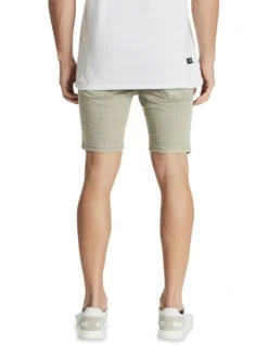 Spitfire Slim Pintucked Denim Shorts Light Khaki -Myer Fashion Store 854735770 2 720x928