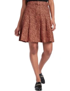 Animal Linen Mini Skirt