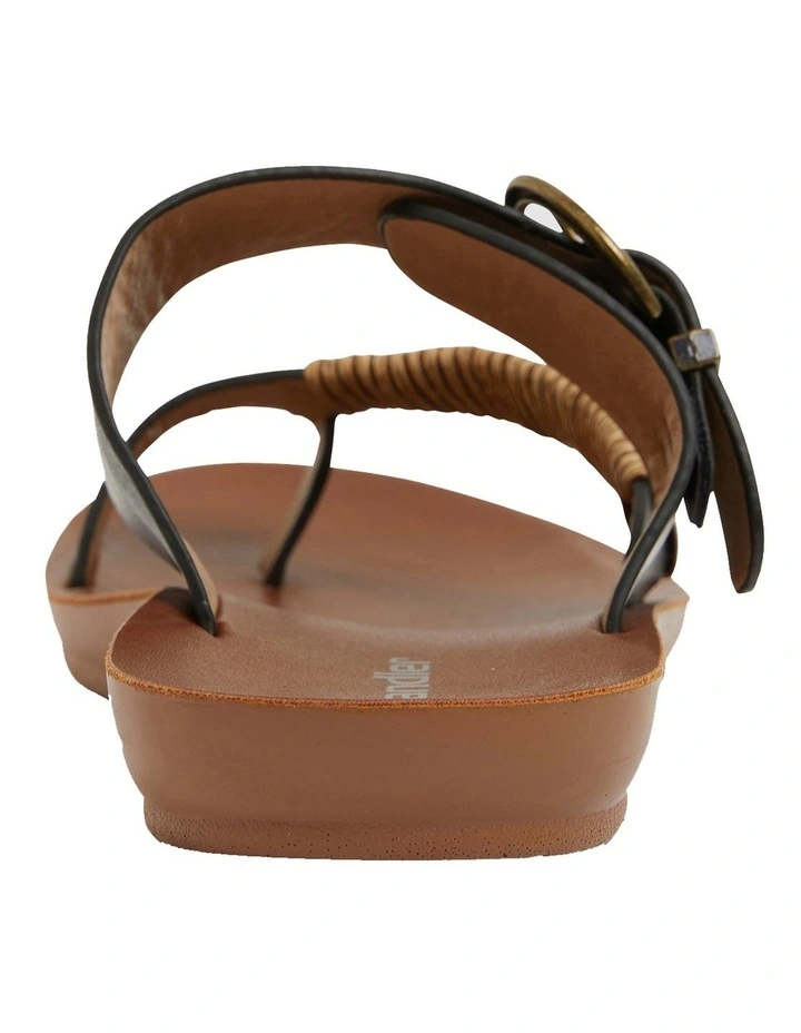 Geneva Black Smooth Sandals 6 Geneva Black Smooth Sandals - Image 4