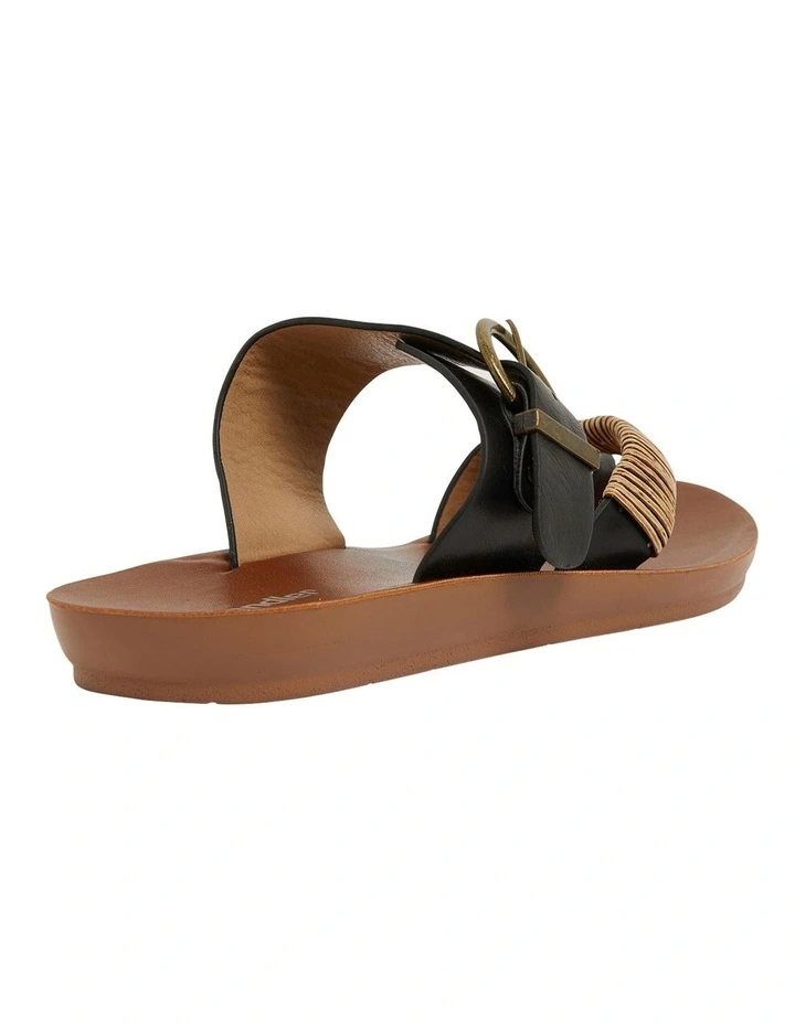 Geneva Black Smooth Sandals 7 Geneva Black Smooth Sandals - Image 5