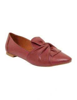 Rosco Flat Shoes In Red Leather -Myer Fashion Store 862633810 2 1 720x928