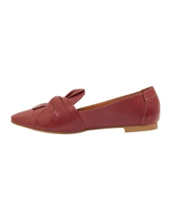 Rosco Flat Shoes In Red Leather -Myer Fashion Store 862633810 3 1 720x928