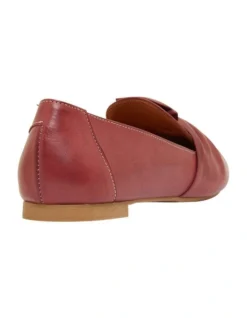 Rosco Flat Shoes In Red Leather -Myer Fashion Store 862633810 4 1 720x928