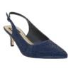 Teagan Navy Fabric Heeled Shoes