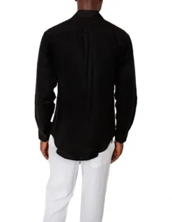 Long Sleeve Black Linen Shirt -Myer Fashion Store 869609530 2 720x928