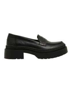 Ravella Sawyer Black Smooth Flat Shoes