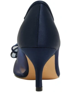 Brite New Navy Satin Heeled Shoes -Myer Fashion Store 871765480 5 720x928