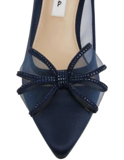 Brite New Navy Satin Heeled Shoes -Myer Fashion Store 871765480 6 720x928