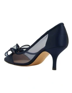 Brite New Navy Satin Heeled Shoes -Myer Fashion Store 871765480 7 720x928