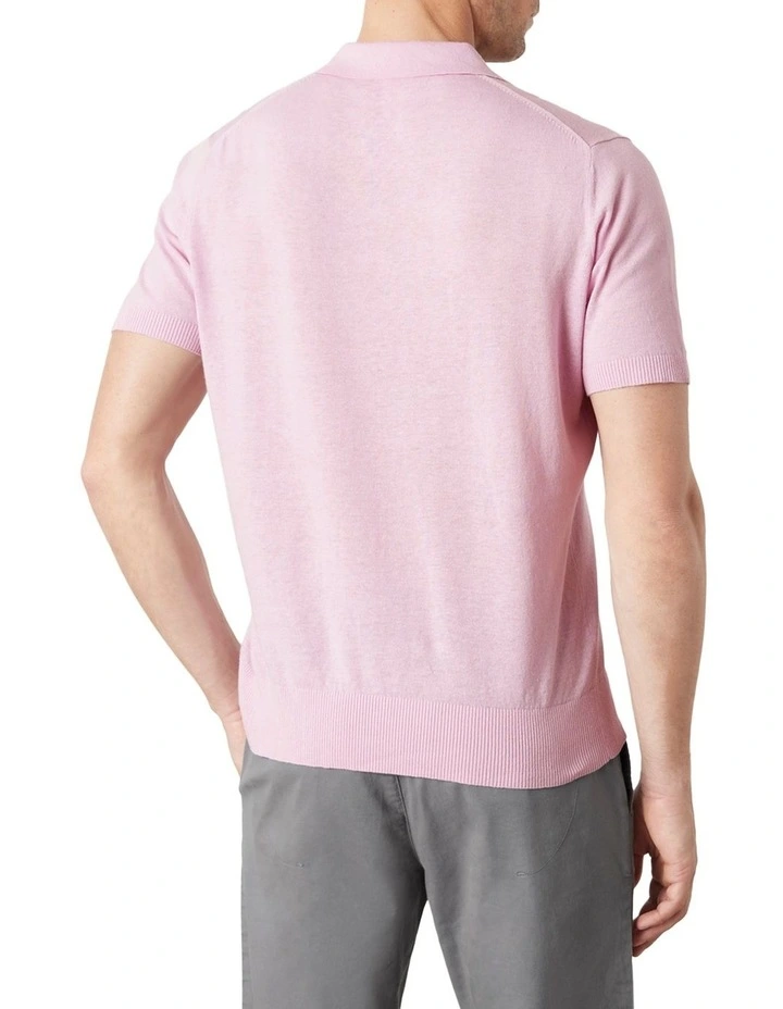 Dickie Knit Polo Pink 4 Dickie Knit Polo Pink - Image 2