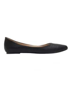 Reuben Black Lizard Flat Shoes