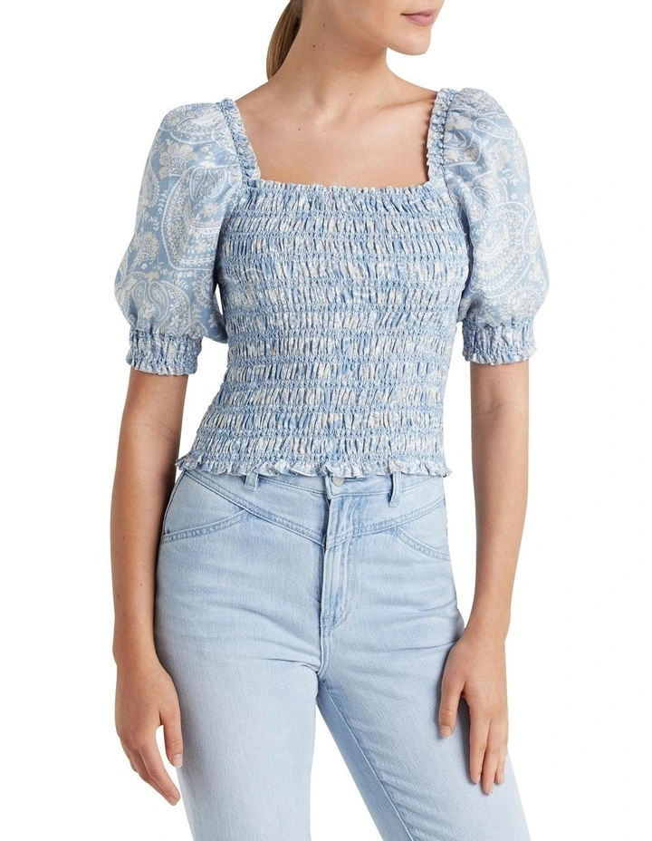 French Connection Shirred Puff Sleeve Top 3 French Connection Shirred Puff Sleeve Top