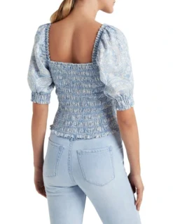 French Connection Shirred Puff Sleeve Top 8 French Connection Shirred Puff Sleeve Top -Myer Fashion Store 878373820 3 720x928