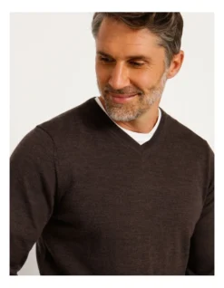 Australian Merino V-Neck Knit In Chestnut -Myer Fashion Store 879843340 6 720x928