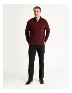 Bloomsbury Quarter Zip Sweater Wine -Myer Fashion Store 879844510 2 720x928