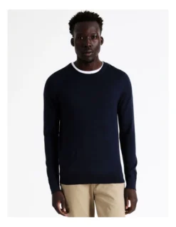 Australian Merino Crew Neck Knit In Navy 13 Australian Merino Crew Neck Knit In Navy -Myer Fashion Store 880381540 5 1 720x928