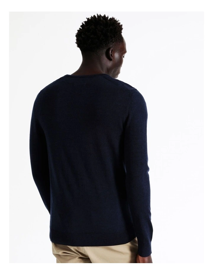 Australian Merino Crew Neck Knit In Navy 8 Australian Merino Crew Neck Knit In Navy - Image 6