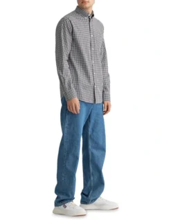 Gant The Broadcloth Long Sleeve Gingham Regular Shirt Black -Myer Fashion Store 881316730 3 720x928