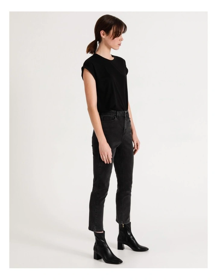 Billie Straight Jean Black Distressed 7 Billie Straight Jean Black Distressed - Image 5