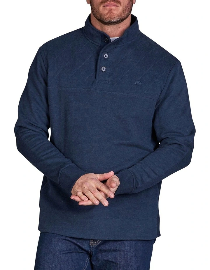 Signature Button-Up Sweat Navy Blue 3 Signature Button-Up Sweat Navy Blue