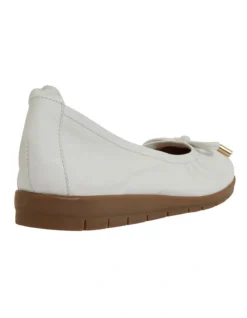 Barton Flat Shoes In White Leather -Myer Fashion Store 883345780 4 720x928