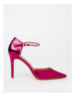 Alya Metallic Pink Heeled Shoes