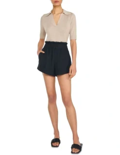 Linen Paperbag Shorts Black -Myer Fashion Store 887940640 3 720x928