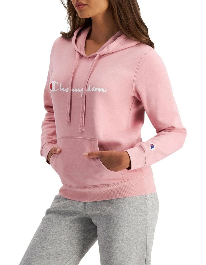 Champion Script Hoodie In Pink 4 Champion Script Hoodie In Pink - Image 2