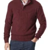 Twisted Yarn 1/2 Zip Knit Wine 1 Twisted Yarn 1/2 Zip Knit Wine -Myer Fashion Store 891435970 1 720x928