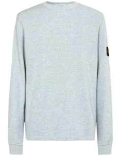 Calvin Klein Jeans Monogram Badge Waffle Long Sleeve Tee Light Grey Heather -Myer Fashion Store 891471610 5 720x928